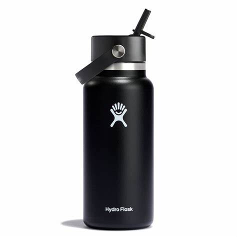 Stainless Steel Water Bottles with Straws 4 Hydro Flask Wide Mouth (Flex Straw Cap)
