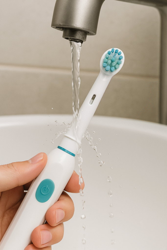 Cleaning your electric toothbrush... 3 image 1 2